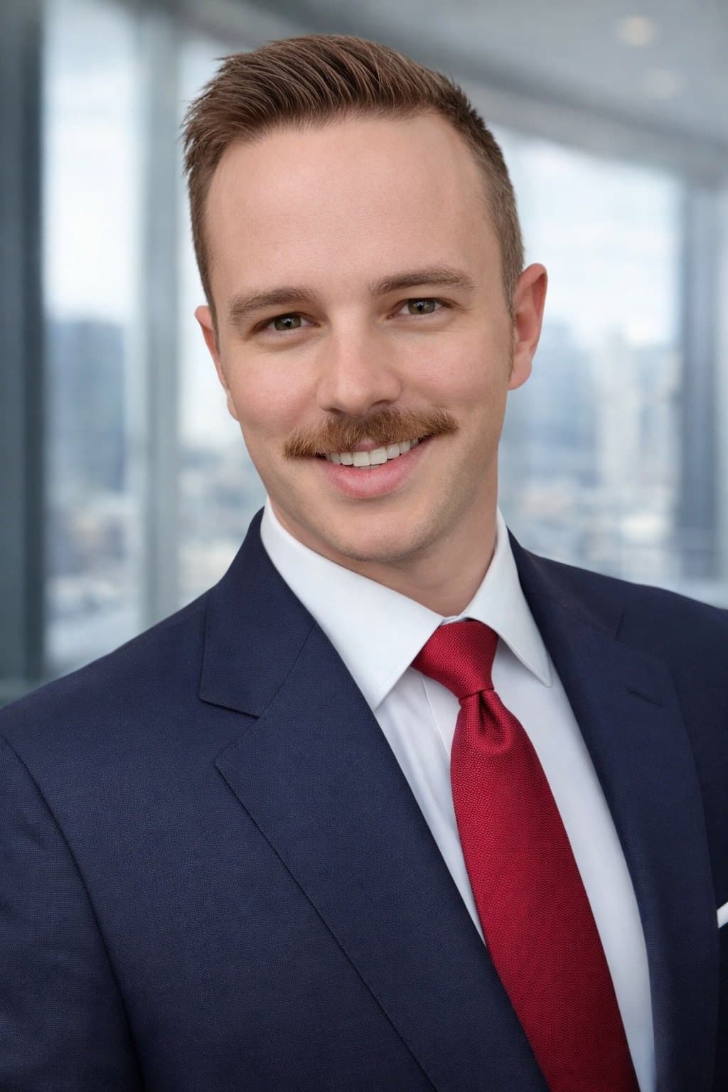 Zack, publicly known as ZackMeta (@zackmetax), in a navy suit and red tie